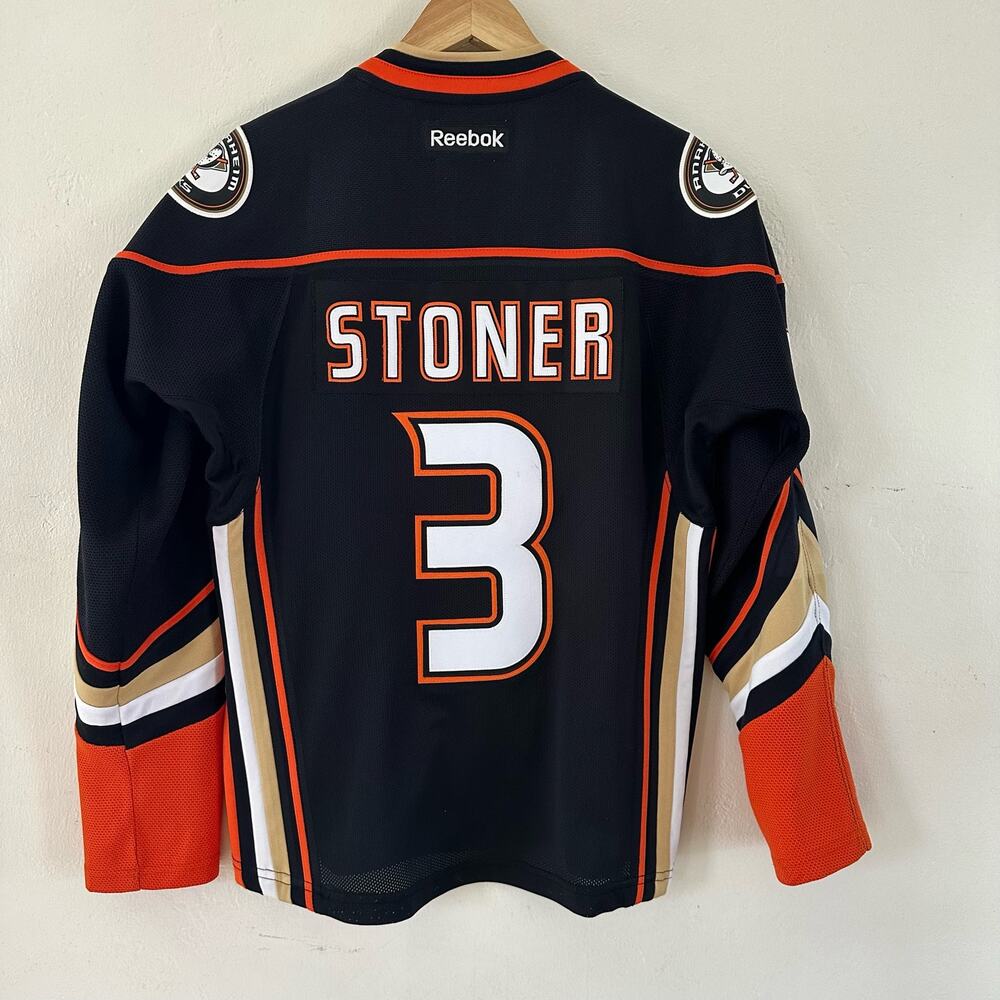 Anaheim Ducks NHL Stitched Jersey Stoner #3 Reebok Women Size Small Petite Black